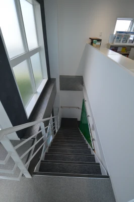 採光を確保できる二階からの階段風景