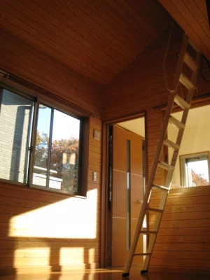 バンガロー風ロフトのある主寝室