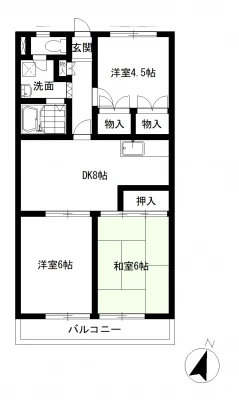 サンモール今泉　３０５号室間取図