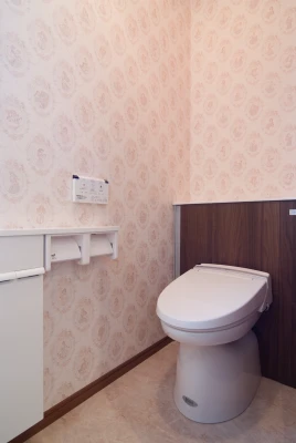 背面収納付きの二階トイレ