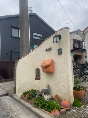 施主様手作りの門袖！ＤＩＹの域を超えております！