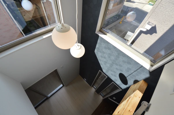 子ども室から見下ろす吹き抜け